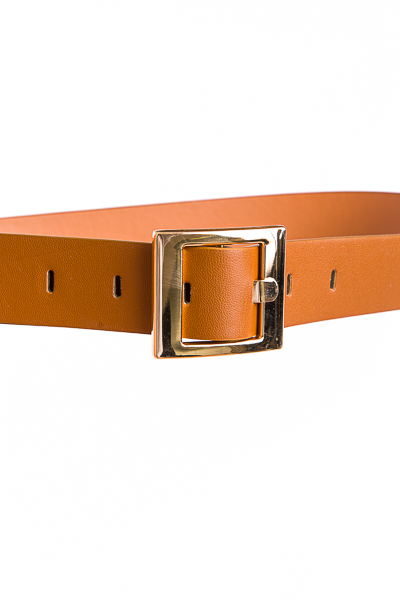 Gold Square Belt, Brown