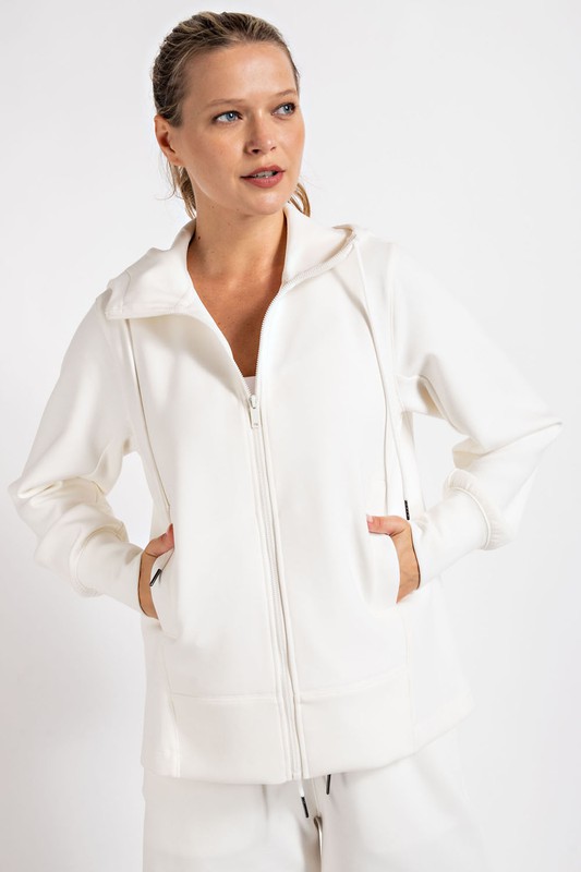 Rae Ponte Zip Jacket, Cream
