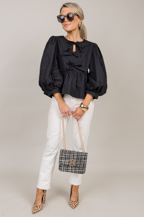 Triple Bow Poplin Top, Black - 1001-114h.jpg