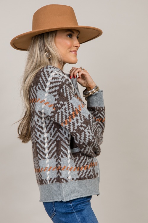 Printed Zip Up Sweater, Slate - 1001-140.jpg