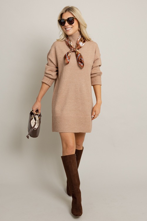 Kayla Sweater Dress, Dark Taupe