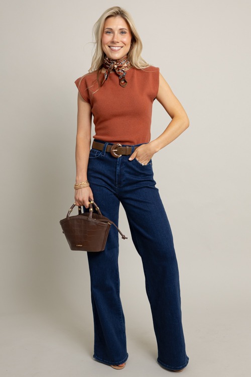 Anna Sleeveless Sweater, Cinnamon