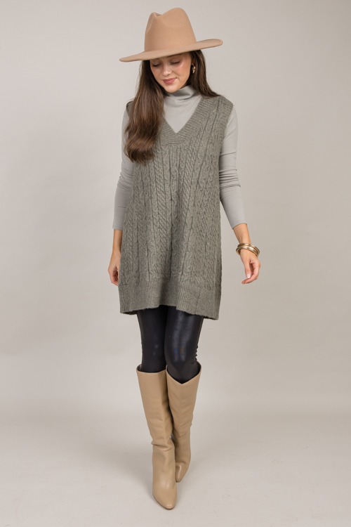 Cable Sweater Vest Tunic, Olive - 1001-51.jpg