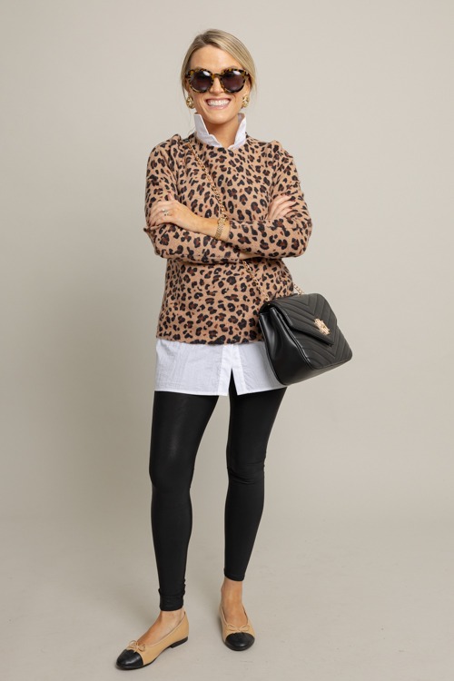 Leopard Crew Neck Sweater, Camel - 1001-53p.jpg