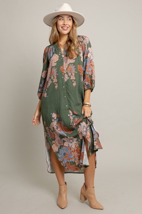 Button Up Floral Midi, Olive - 1001-85.jpg