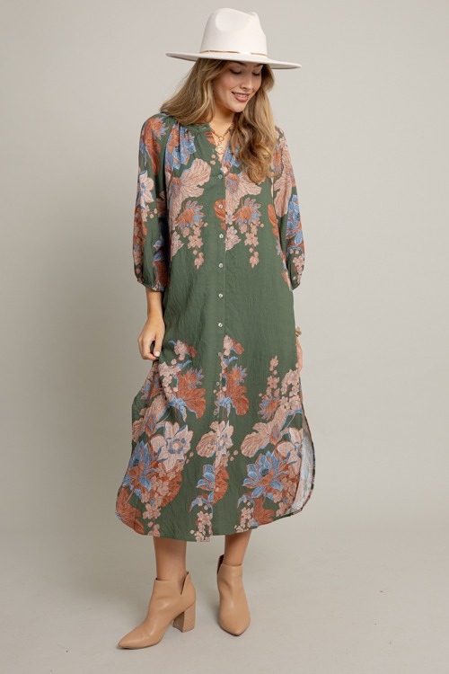 Button Up Floral Midi, Olive - 1001-86.jpg