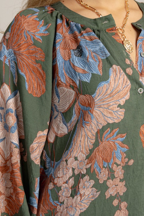 Button Up Floral Midi, Olive - 1001-89.jpg