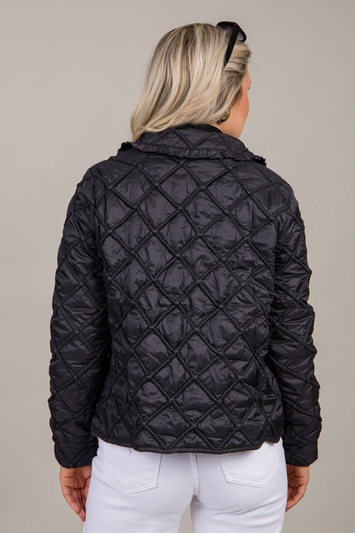 Ruffle Collar Quilted Jacket, Black - 1002-138.jpg