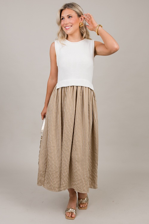 Charlotte Stripe Midi, Natural