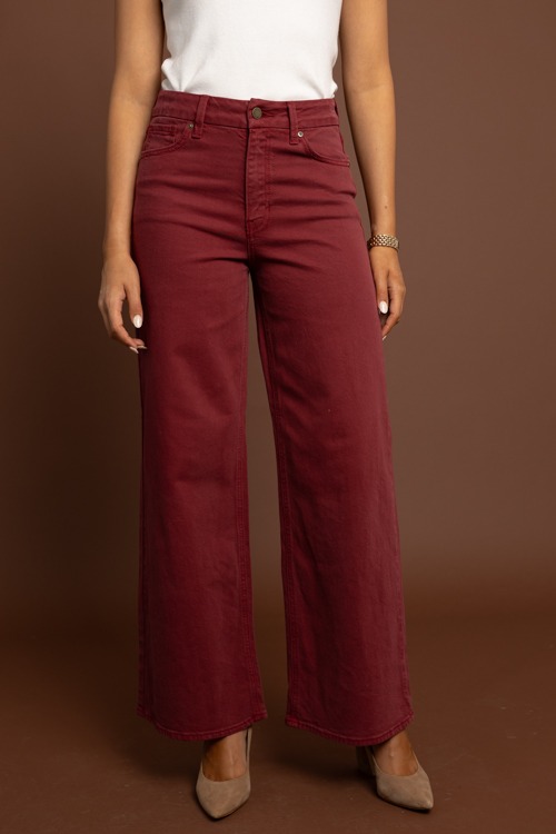 Paige Palazzo Jeans, Dark Cherry