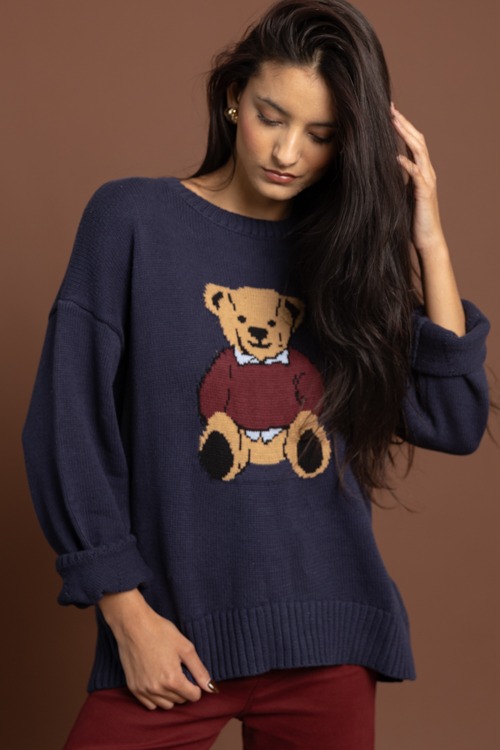 Teddy Bear Sweater, Navy