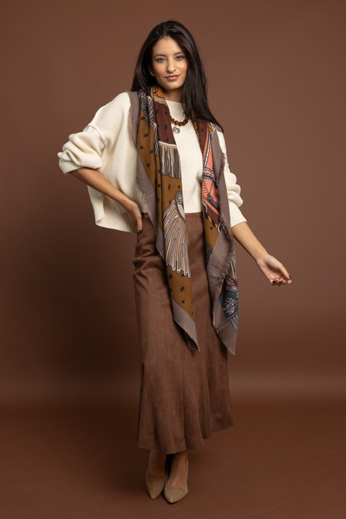 Suede Maxi Skirt, Brown - 1002-211h.jpg