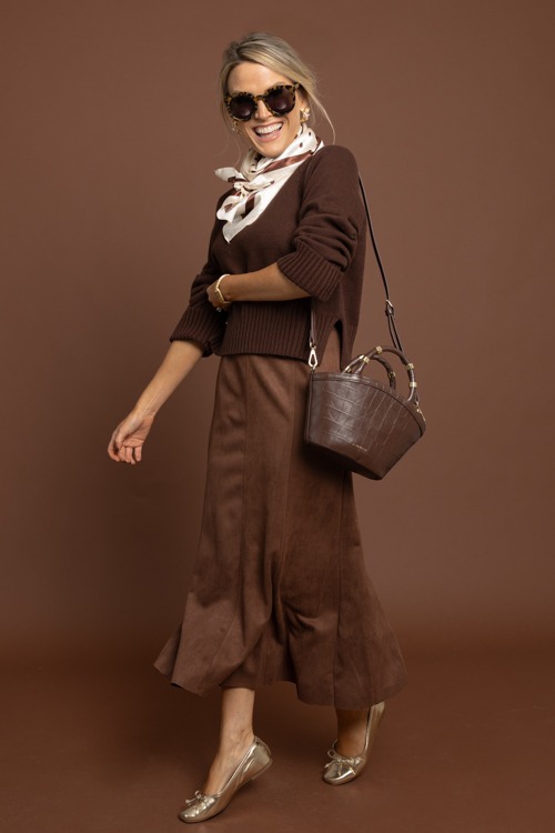 Suede Maxi Skirt, Brown - 1002-224.jpg