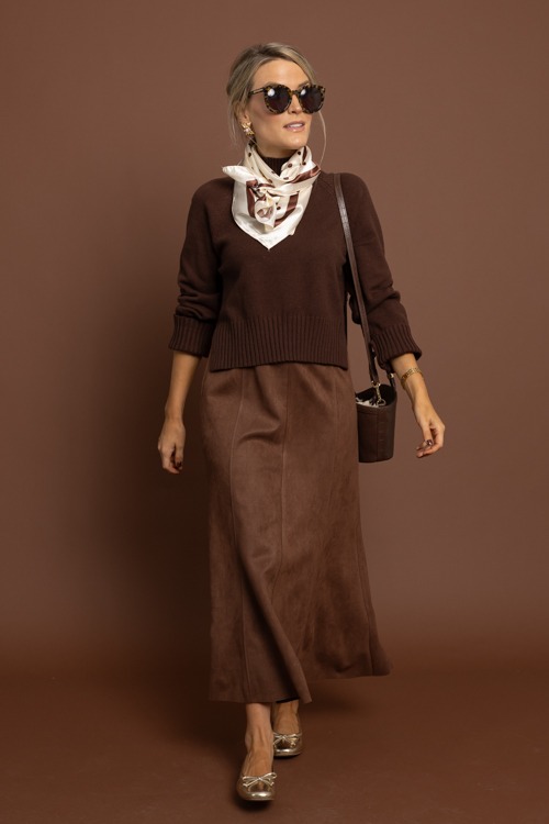 Suede Maxi Skirt, Brown - 1002-234h.jpg