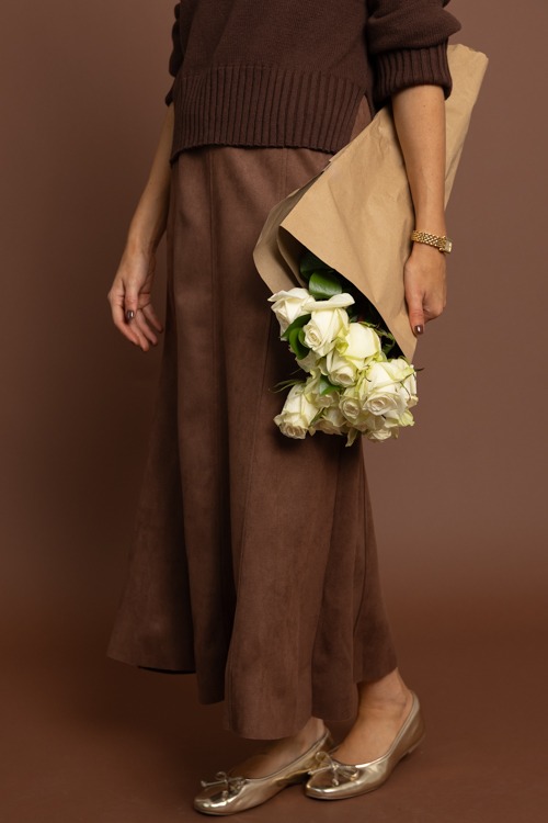 Suede Maxi Skirt, Brown - 1002-239.jpg