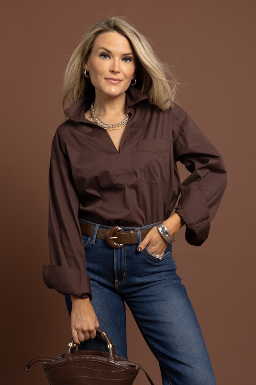 Essential Collared Shirt, Brown