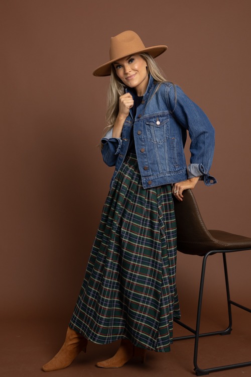 Tartan Plaid Maxi Skirt, Green - 1002-292.jpg