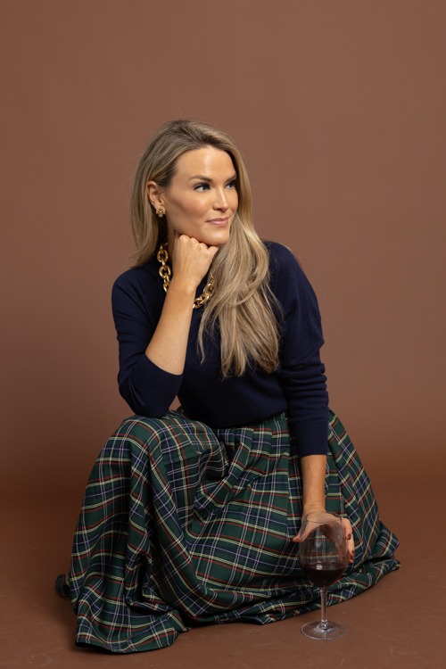 Tartan Plaid Maxi Skirt, Green - 1002-293.jpg