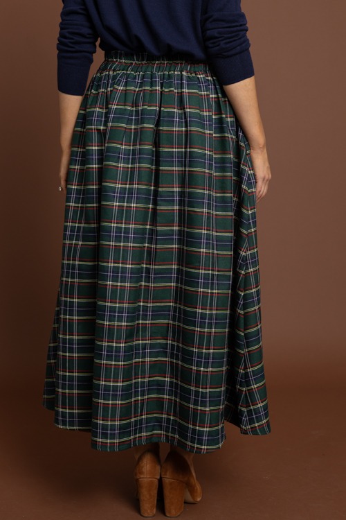 Tartan Plaid Maxi Skirt, Green - 1002-297.jpg