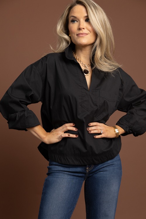Essential Collared Shirt, Black