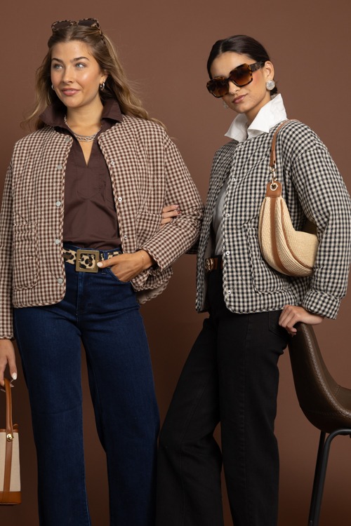 Gingham Quilted Jacket, Black - 1002-323.jpg