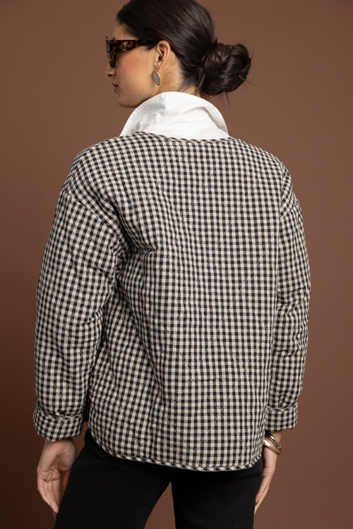Gingham Quilted Jacket, Black - 1002-324.jpg