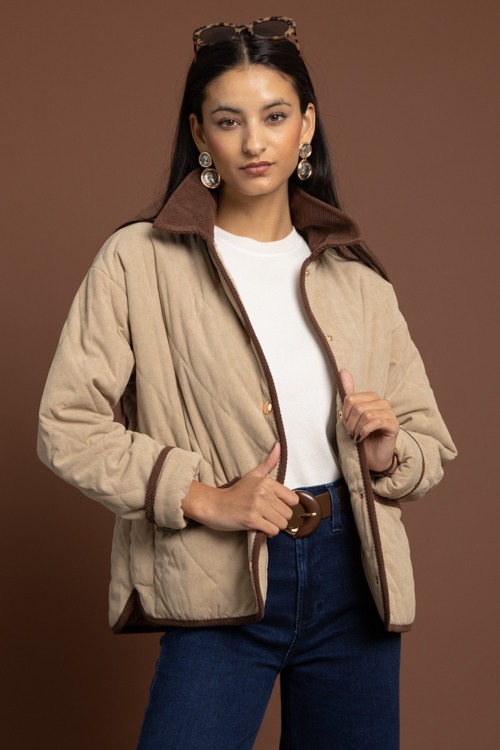 Two-Tone Corded Jacket, Ecru - 1002-338.jpg