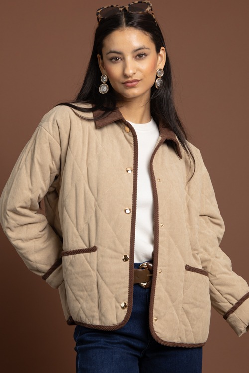 Two-Tone Corded Jacket, Ecru - 1002-340.jpg