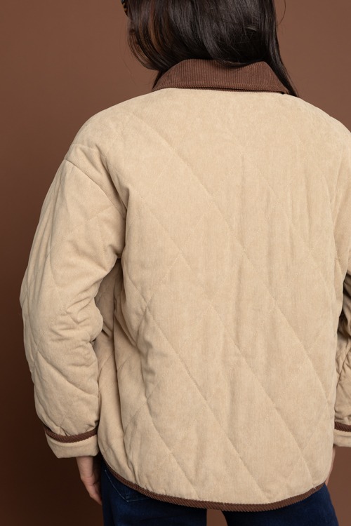 Two-Tone Corded Jacket, Ecru - 1002-342.jpg