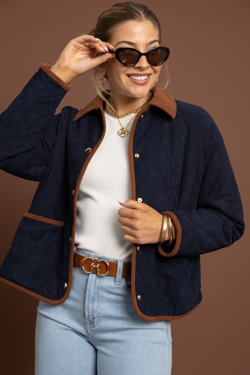 Two-Tone Corded Jacket, Navy - 1002-345.jpg