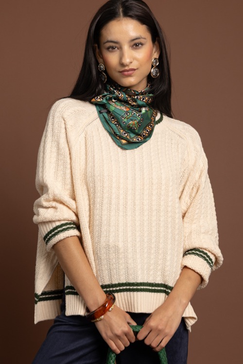 Oxford Knit Sweater, Cream