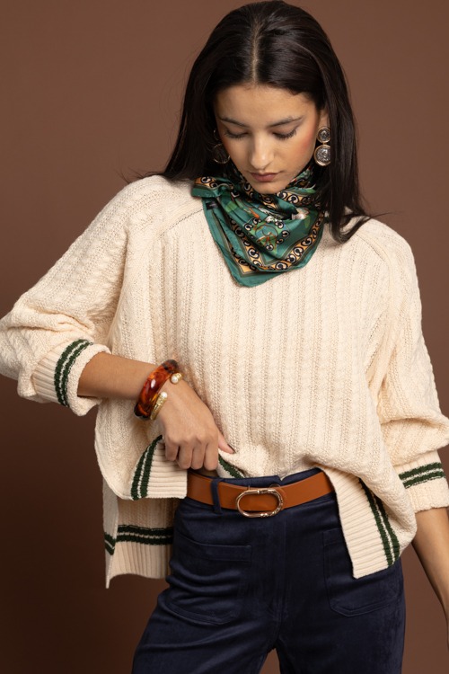 Half Hammered Buckle Belt, Cognac - 1002-358.jpg