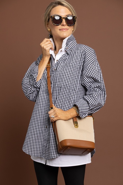 Gingham Check Shirt, Black