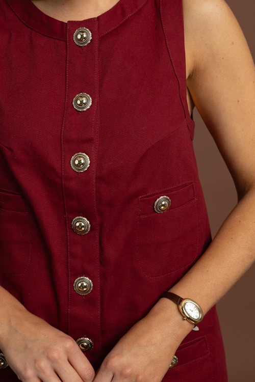 Delaney Button Dress, Burgundy - 1002-376.jpg