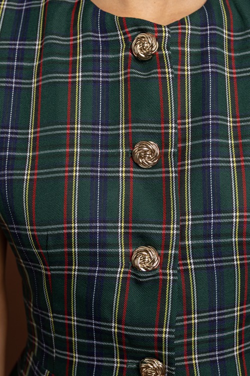 Tartan Plaid Button Vest, Green - 1002-388.jpg