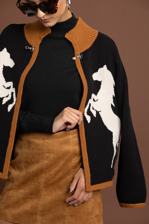 Equestrian Horsebit Cardigan, Black - 1002-408h.jpg
