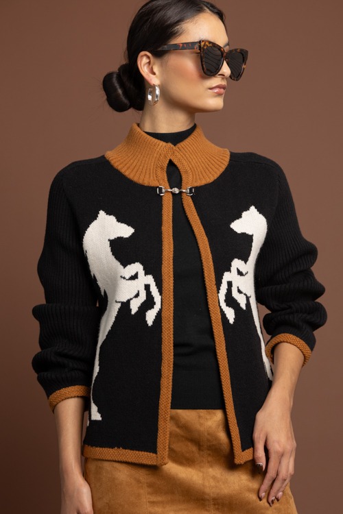 Equestrian Horsebit Cardigan, Black - 1002-412.jpg