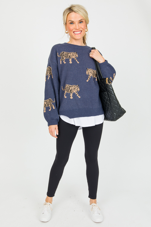 Tiger Sweater, Navy