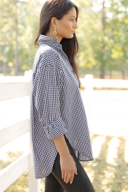 Gingham Check Shirt, Black - 1002-43.jpg