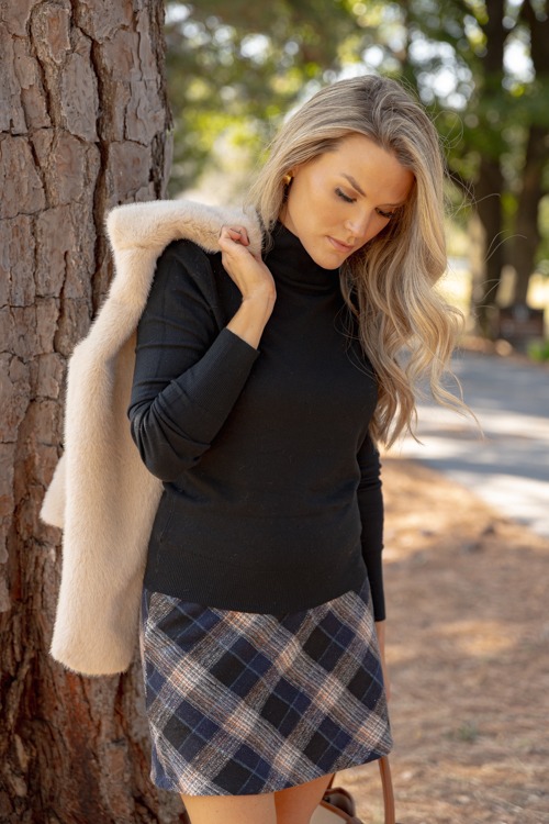 Jenna Plaid Mini Skirt, Black - 1002-55h.jpg