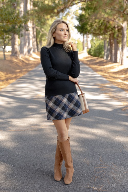 Jenna Plaid Mini Skirt, Black - 1002-70.jpg