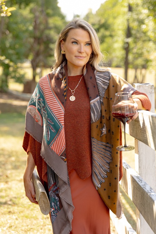 Lillian Statement Scarf, Brick