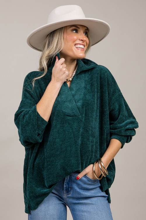 Sadie Chenille Pullover, Palm Green