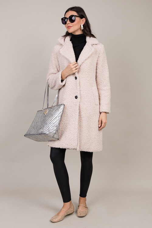 Sherpa Boucle Coat, Cream