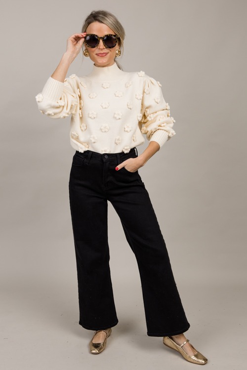 Flower Applique Sweater, Cream - 1003-167.jpg