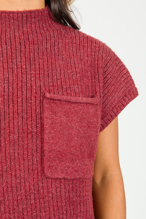 Pocket Sweater Dress, Cranberry