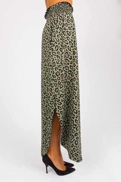 Earth Chunky Knit Skirt Overlay - Olive Brown main image 1