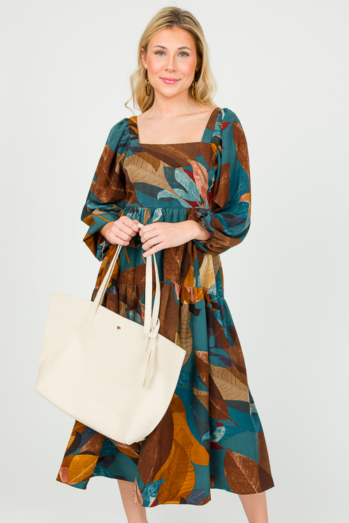 Falling Leaves Midi, Teal