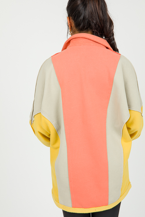 Colorblock Collar Pullover, Sunrise