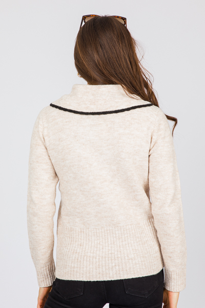 Preppy Collar Sweater, Oatmeal